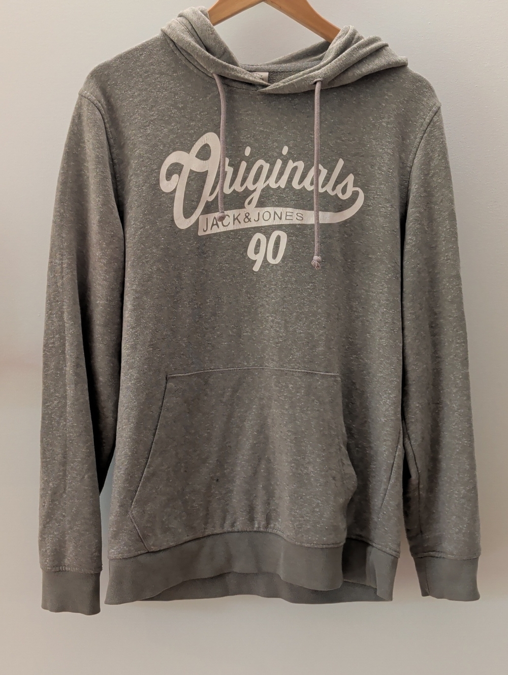 Jack & Jones Grey 'Originals 90' Pullover Hoodie